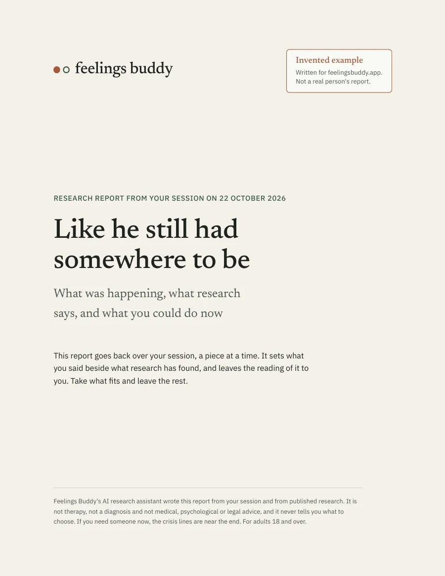 The cover of the example research report.